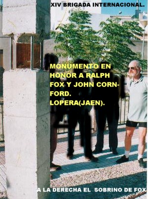 Monumento en honor a los poetas ingleses Ralph Fox y John Cornford en Lopera(Jaén)